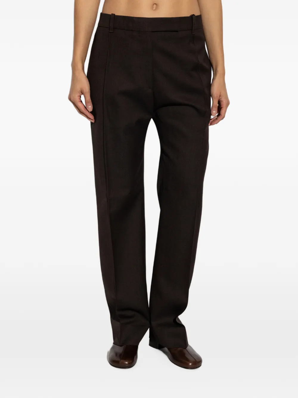 Studio Nicholson Quarte wollen broek Bruin