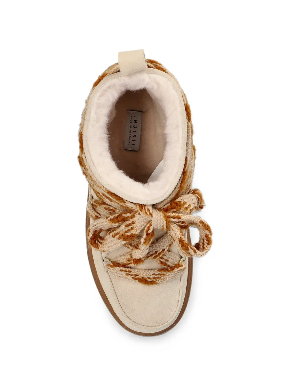 Inuikii Suède snowboots met geknoopt detail Beige