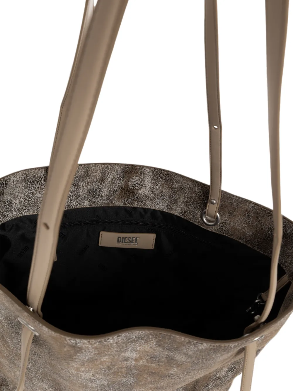 Diesel D-Rop shopper met gebarsten effect Bruin