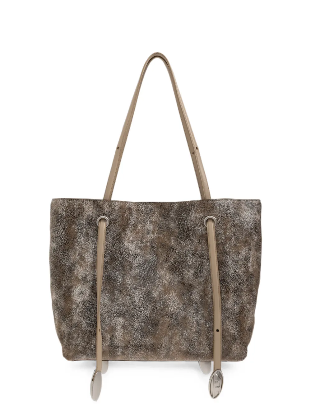 Diesel D-Rop cracked-effect tote bag - Marrone