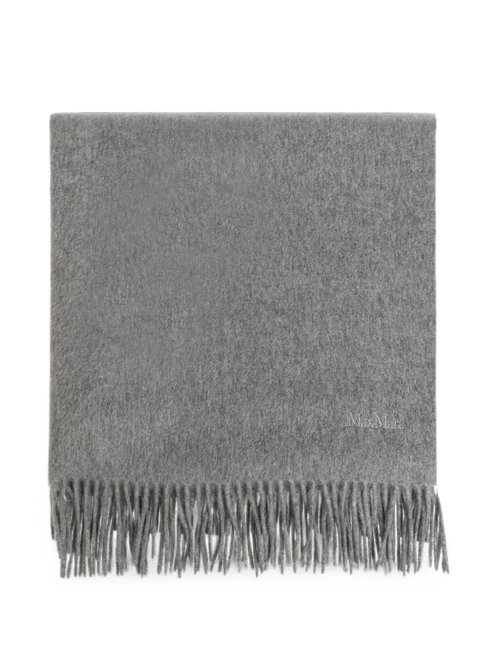 Max Mara fringed cashmere scarf - Grau