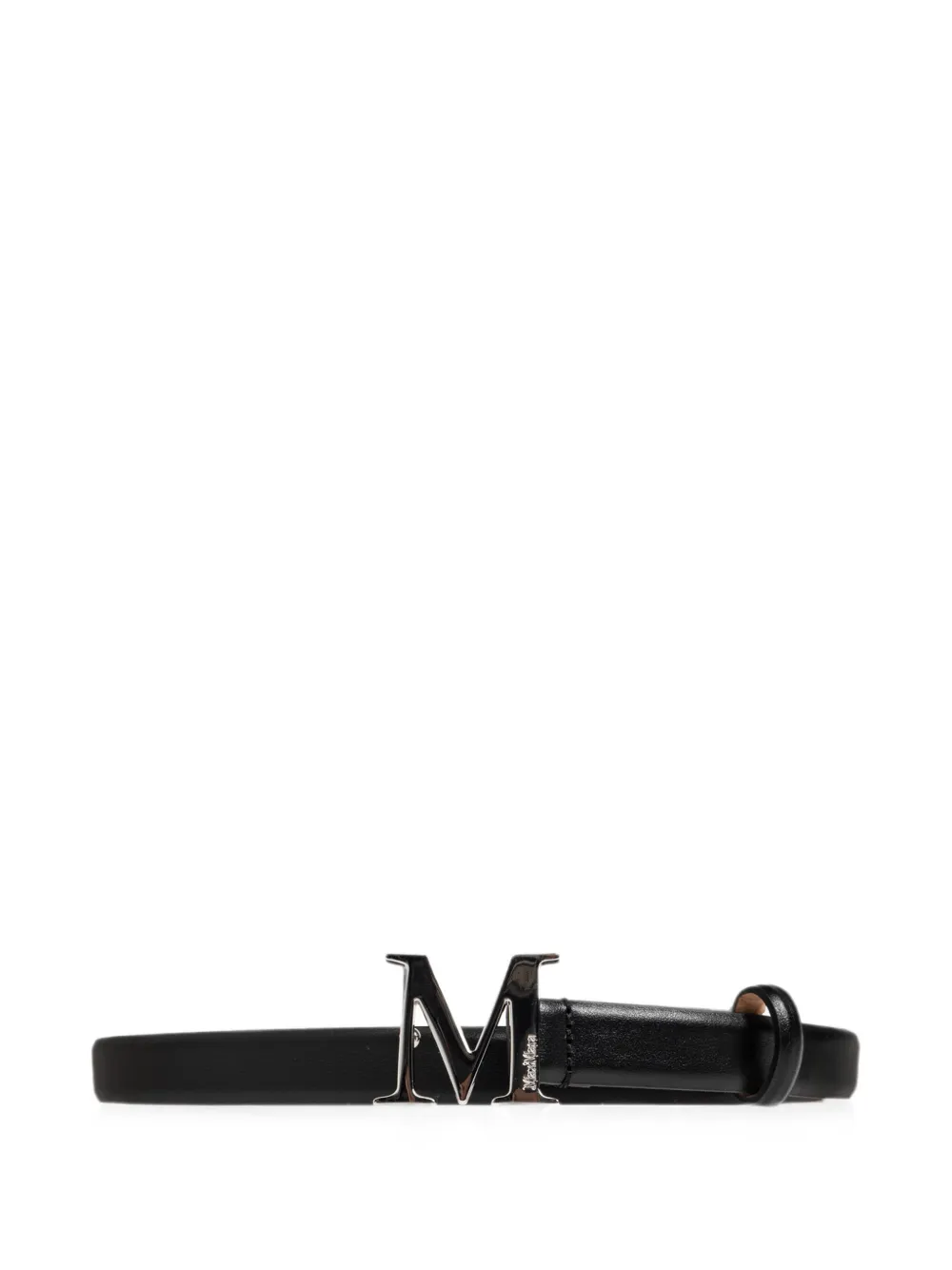 Max Mara logo-plaque leather belt - Nero