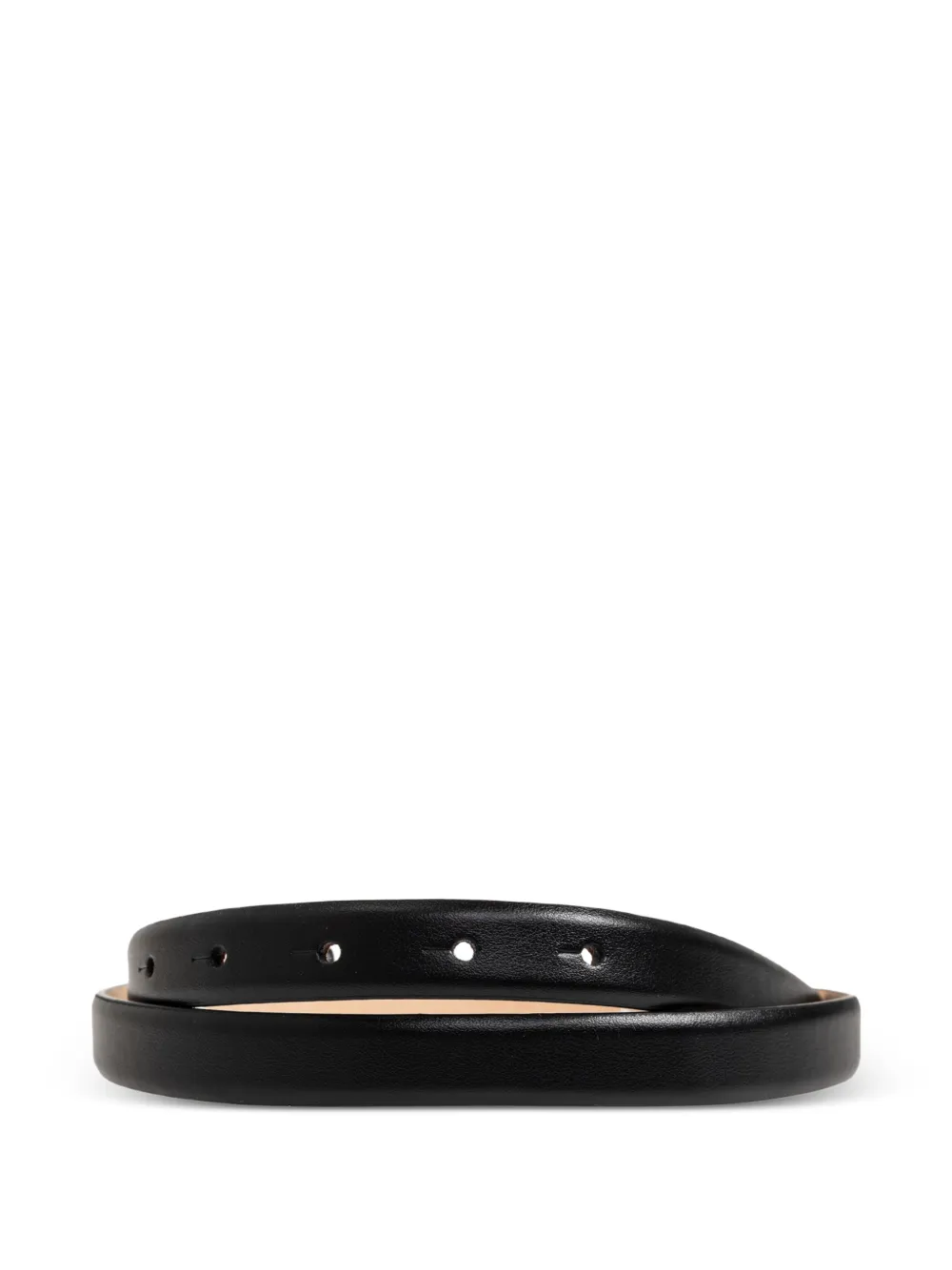 Max Mara Leren riem met logoplakkaat Zwart