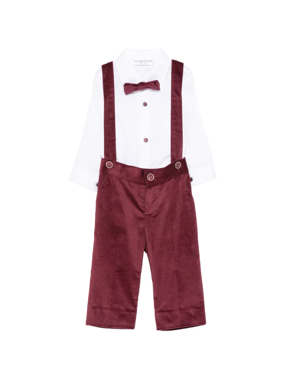 Colorichiari Fluwelen vierdelig pak Rood