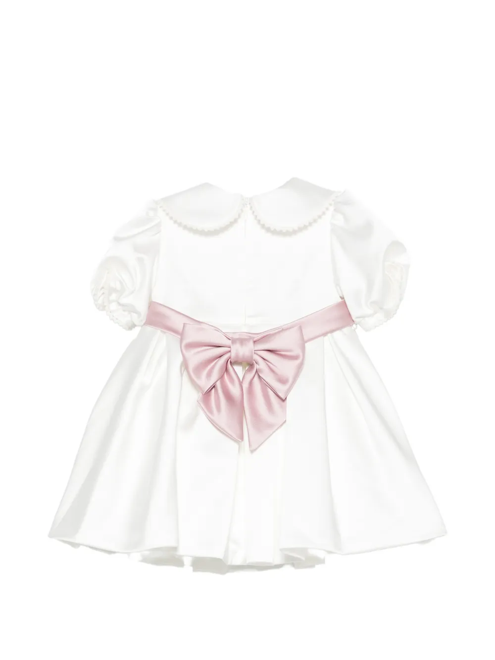 Colorichiari Jurk met Peter Pan-kraag en bloemen Wit