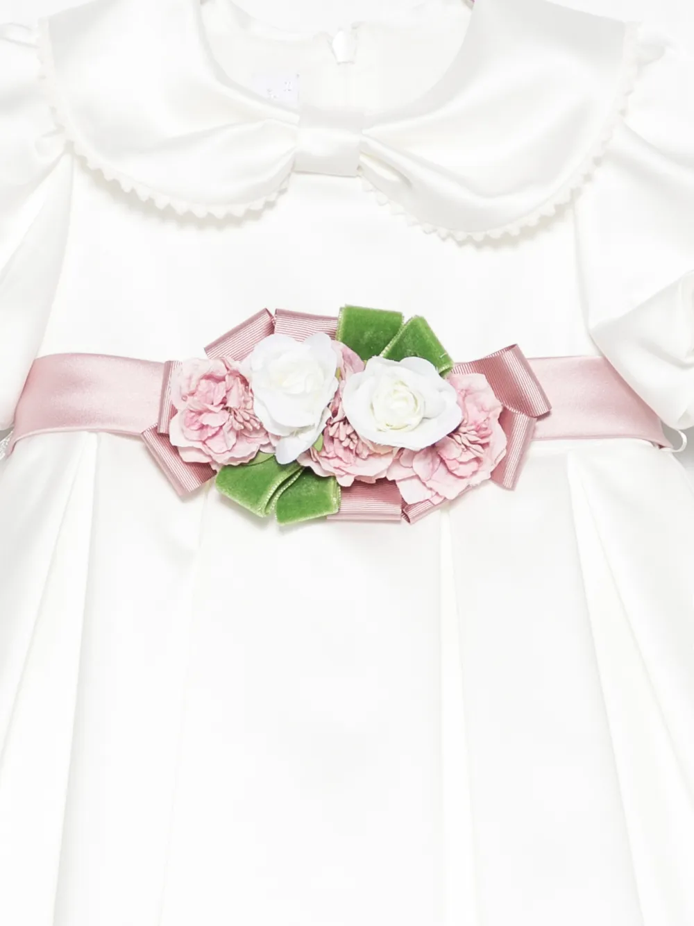Colorichiari Jurk met Peter Pan-kraag en bloemen Wit