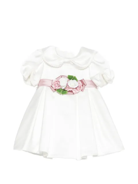 Colorichiari floral-embellished Peter Pan collar dress