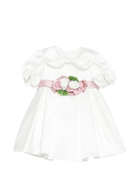 Colorichiari floral-embellished Peter Pan collar dress