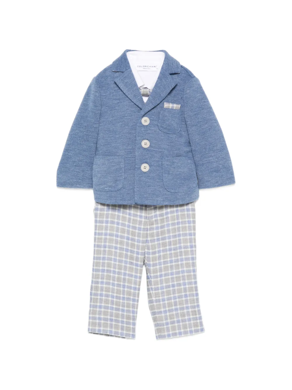 Colorichiari Geruit vierdelig pak Blauw