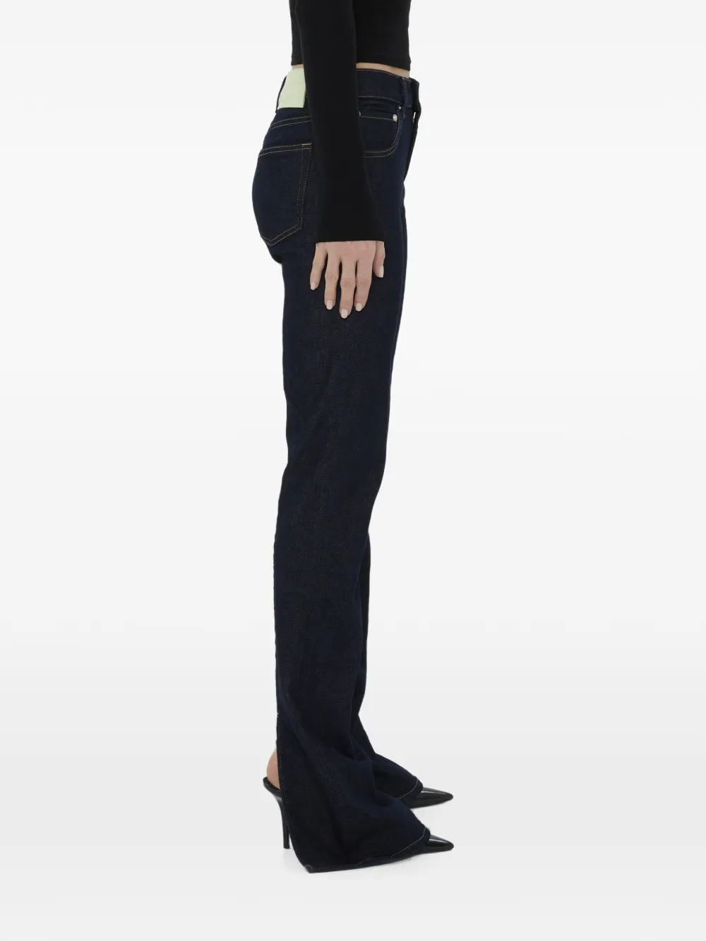 Haikure Chewy jeans met vijf zakken en split Zwart