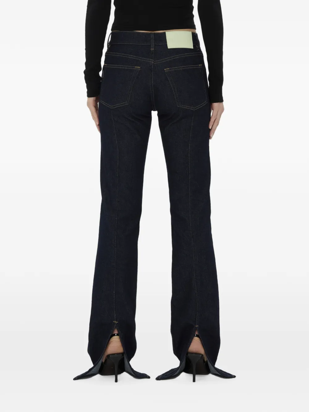 Haikure Chewy jeans met vijf zakken en split Zwart