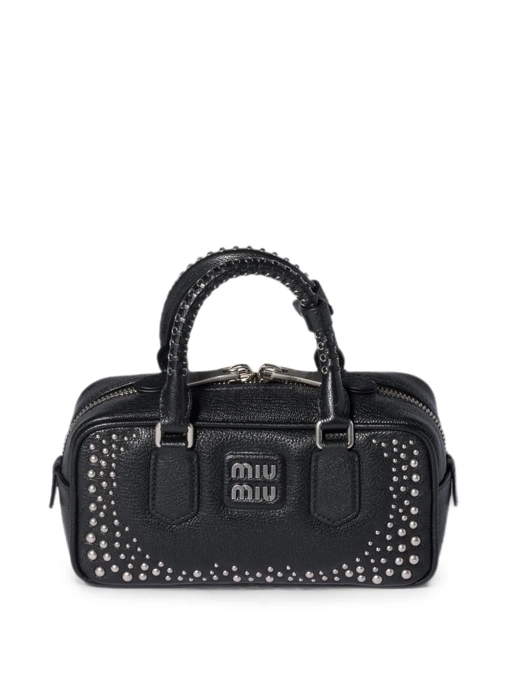 Miu Arcadie leren tas met studs Zwart