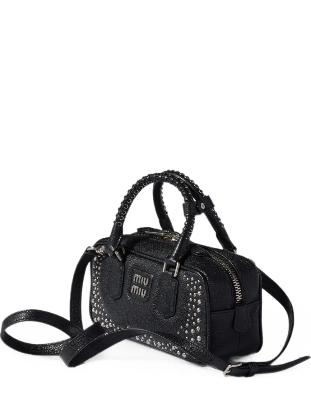 Miu Miu Arcadie studded leather bag - Nero