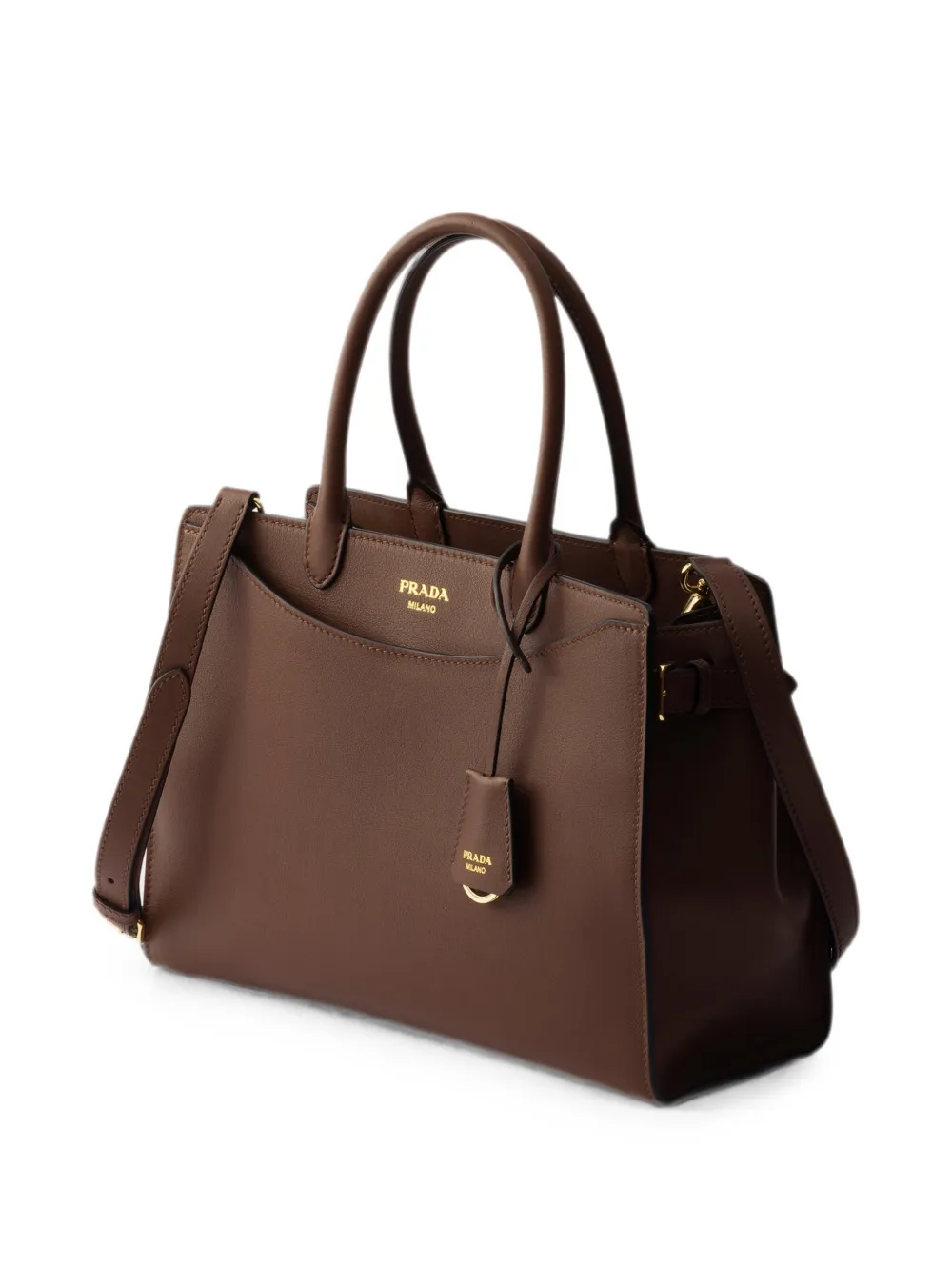 Prada Grote Prelude leren handtas Bruin