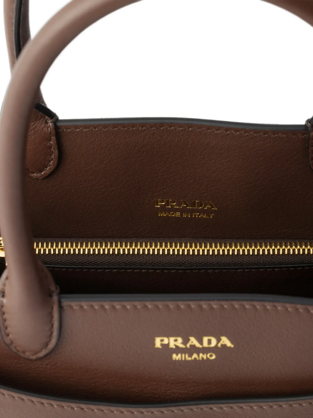 Prada Grote Prelude leren handtas Bruin