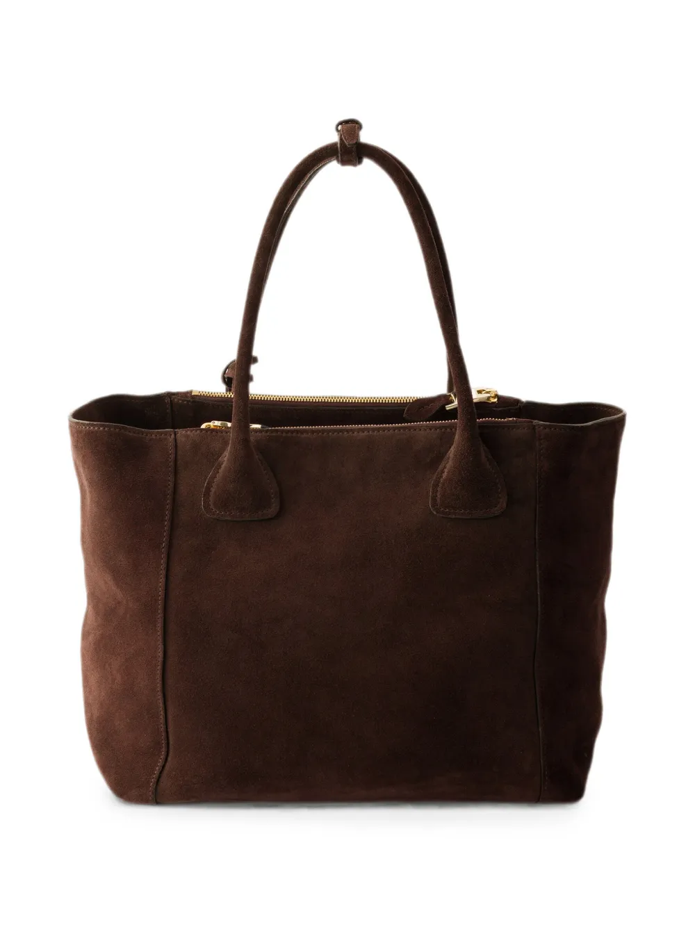 Prada Grote suède shopper Bruin