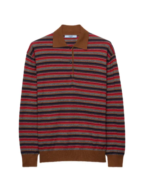 Prada striped cashmere polo sweater