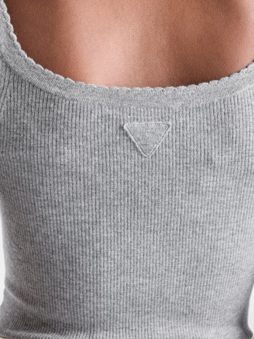 Prada Kasjmier ribgebreide tanktop Grijs
