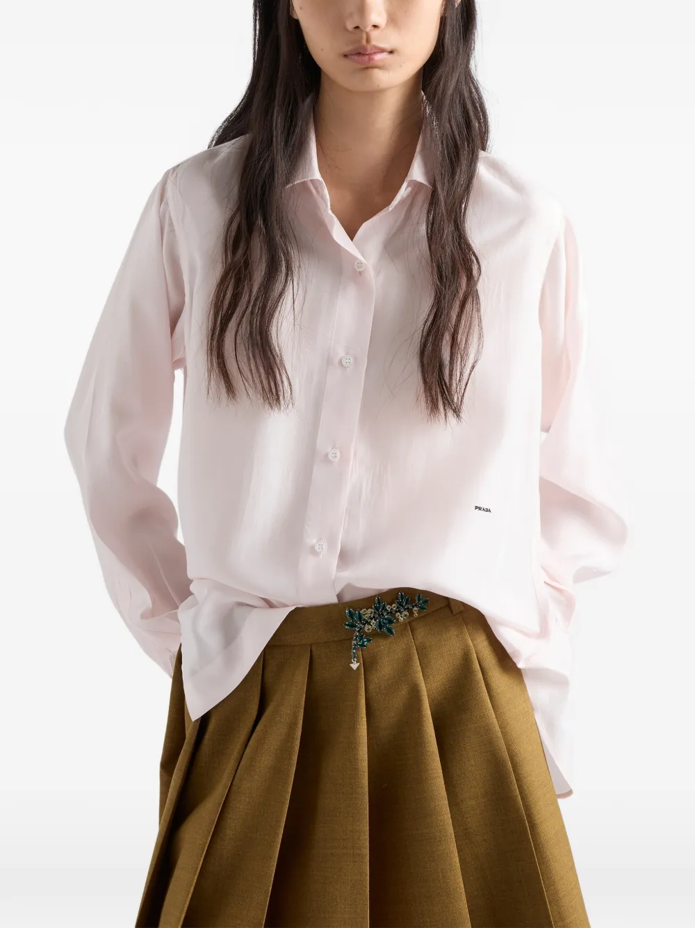 Prada Zijden popeline blouse Roze