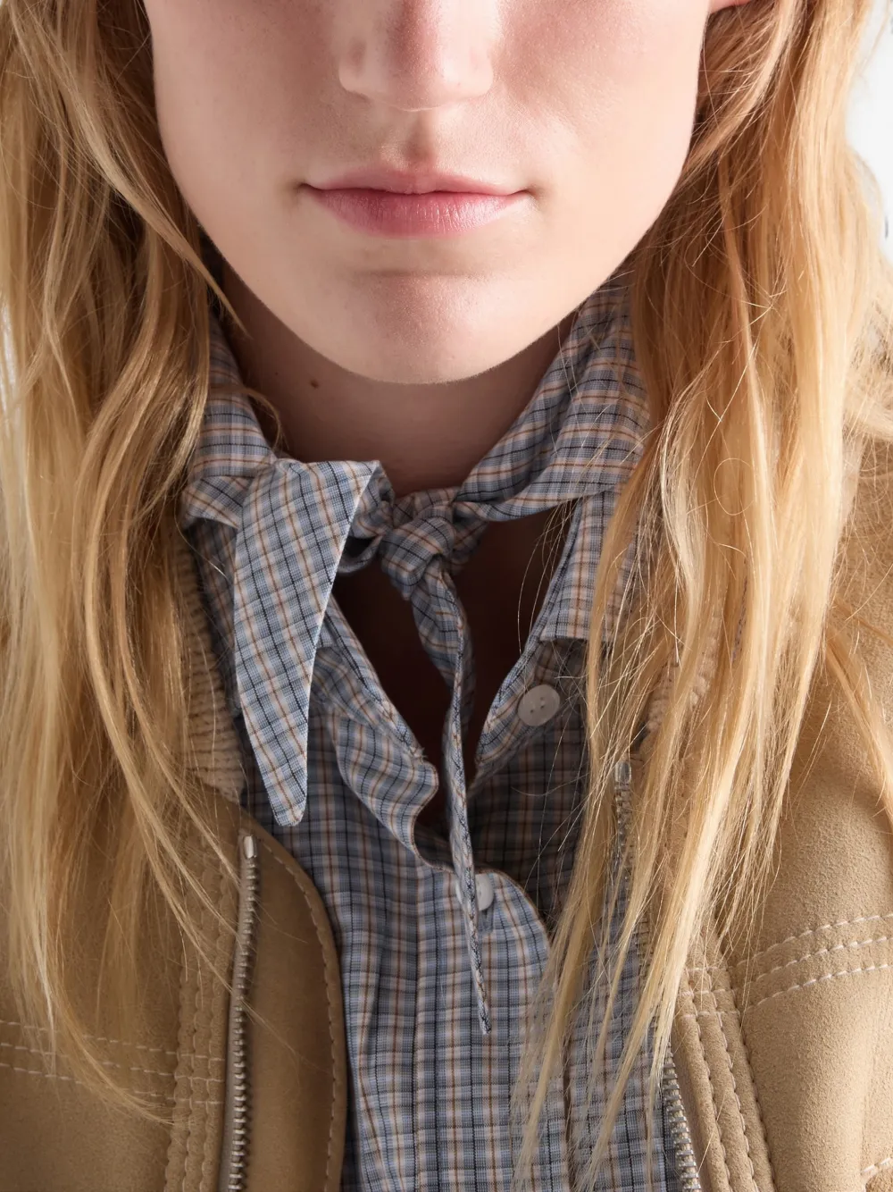Prada Madras blouse Blauw