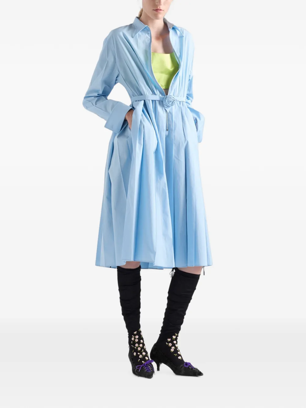 Prada Popeline jurk Blauw
