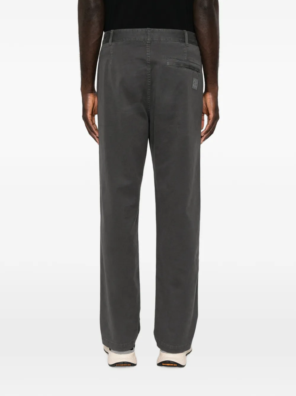 Stone Island 3100030 broek van biologisch stretchkatoen met gebroken keperbinding en 'oud' effect Grijs
