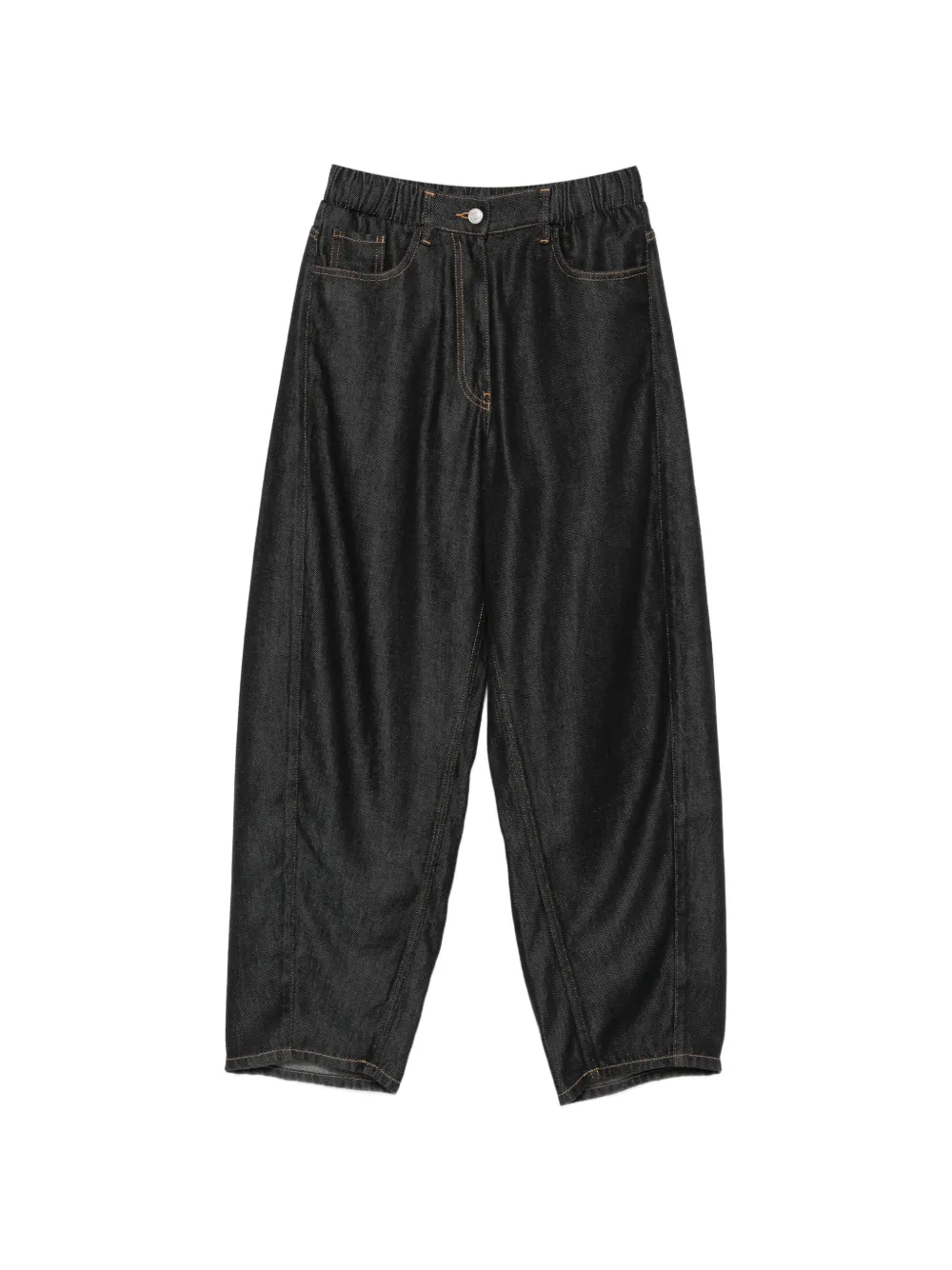 Nude elasticated-waistband contrast-stitch jeans - Grigio