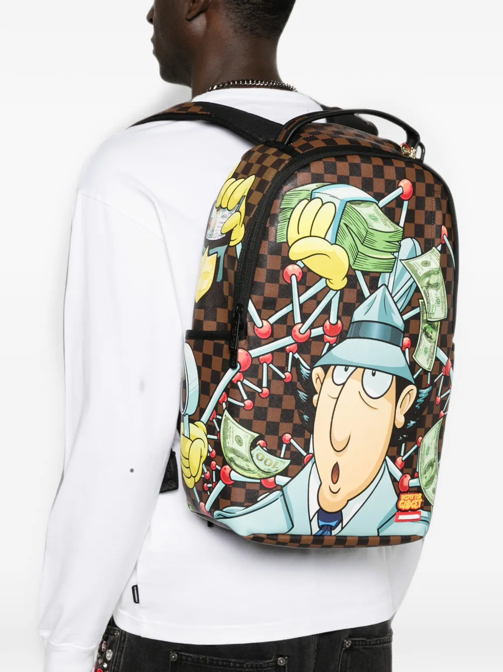 Sprayground Instector Gadget geruite rugzak met grafische print Bruin