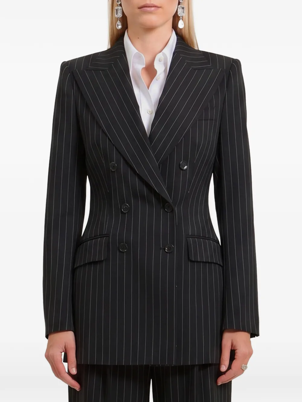 Dolce & Gabbana double-breasted chalk-stripe jacket - Schwarz