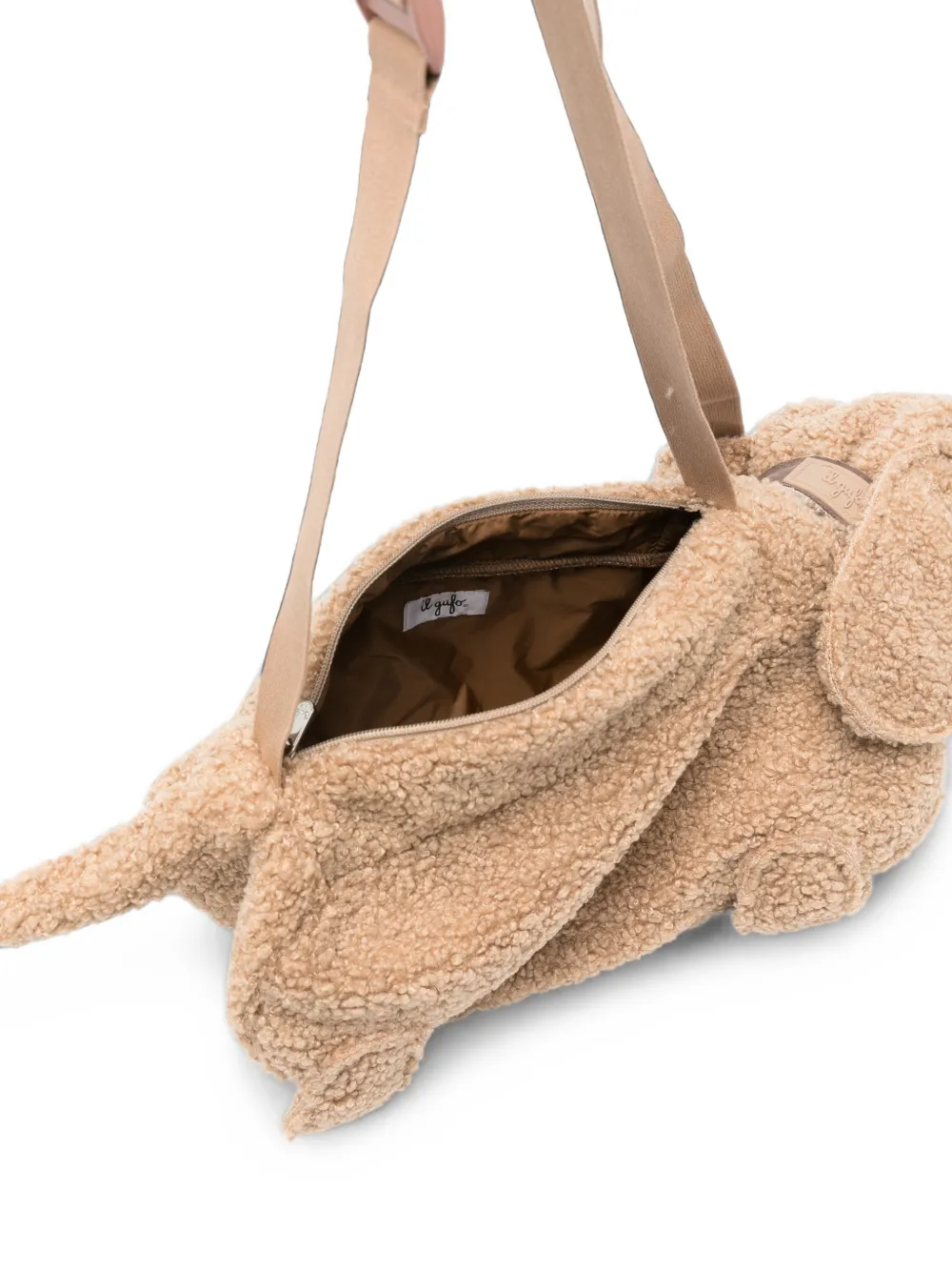 Il Gufo Crusca hondenvormige schoudertas van imitatielamswol Beige