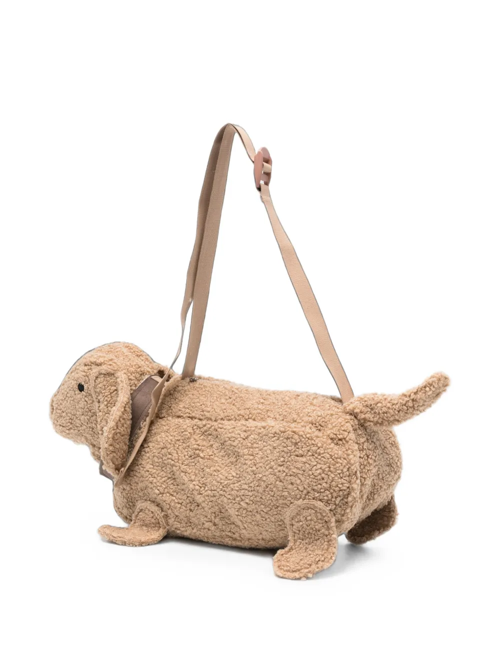 Il Gufo Crusca hondenvormige schoudertas van imitatielamswol Beige