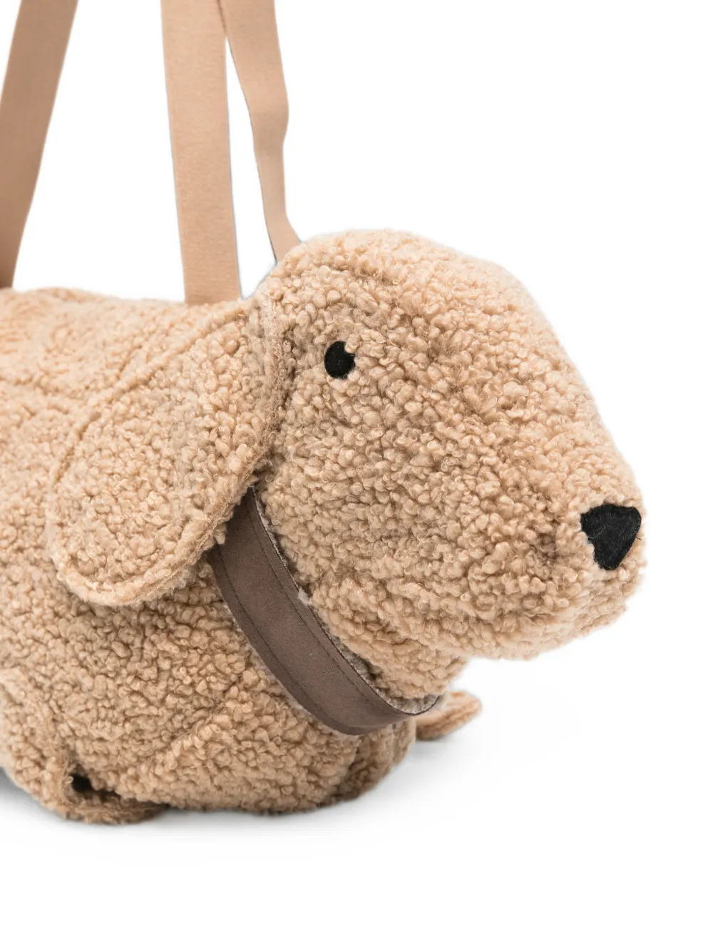 Il Gufo Crusca hondenvormige schoudertas van imitatielamswol Beige