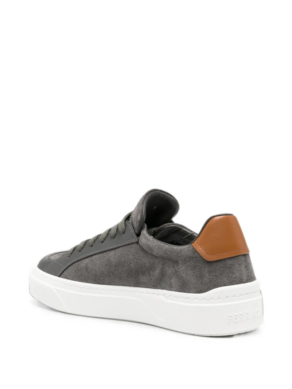 Ferragamo Gancini suede sneakers Grijs