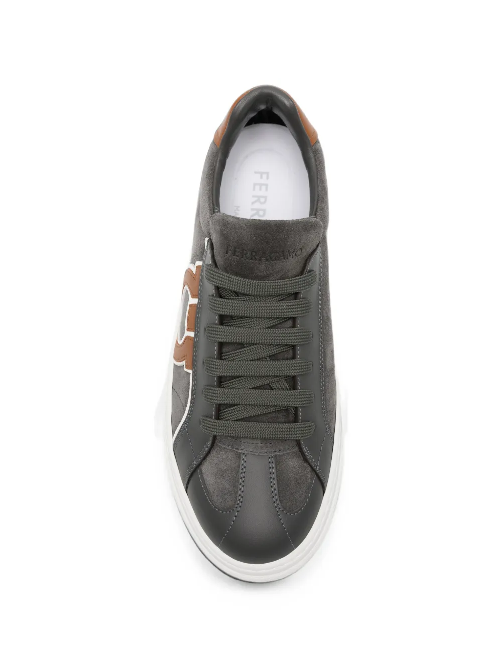 Ferragamo Gancini suede sneakers Grijs