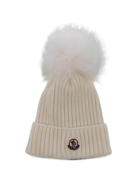 Moncler Enfant gorro de canalé con pompón