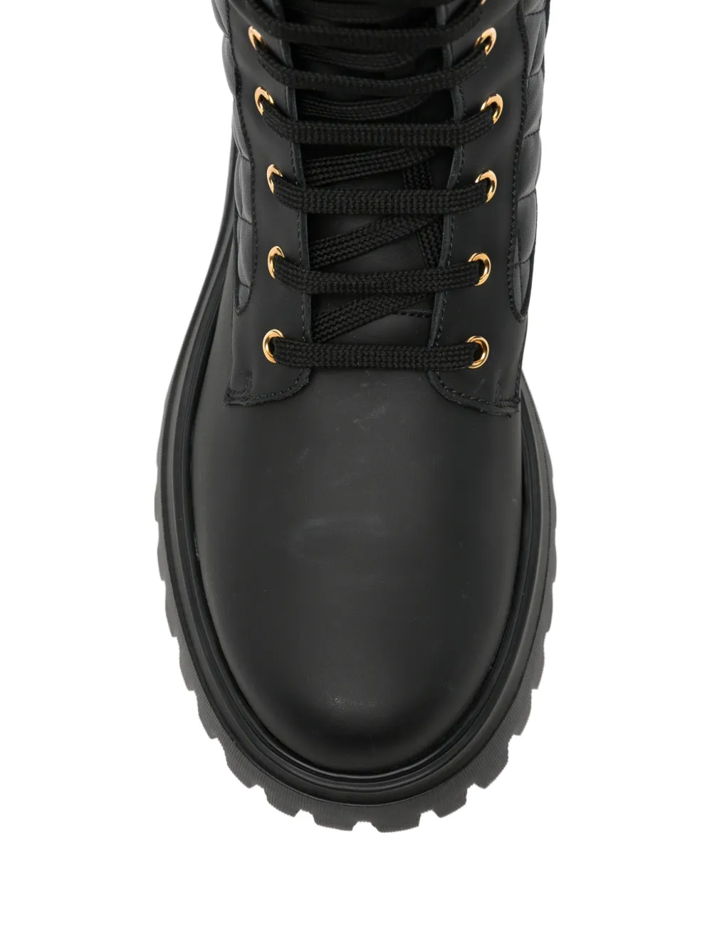 Dolce & Gabbana Kids quilted lace-up boots Zwart