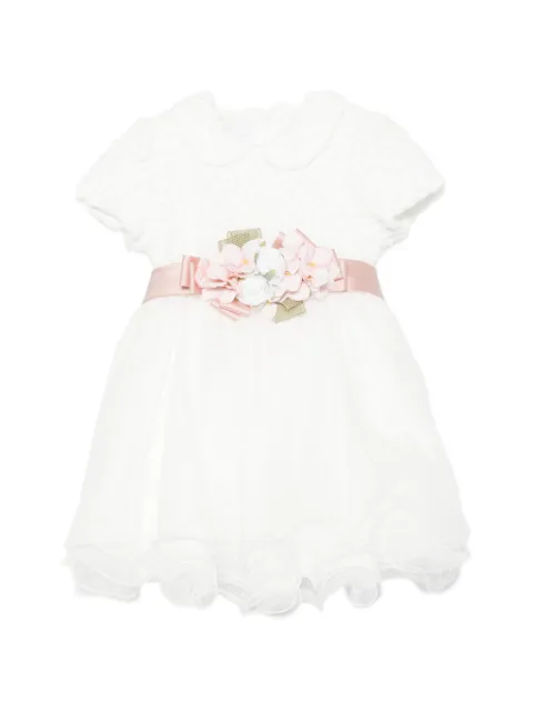 Colorichiari floral-embellished Peter Pan collar dress