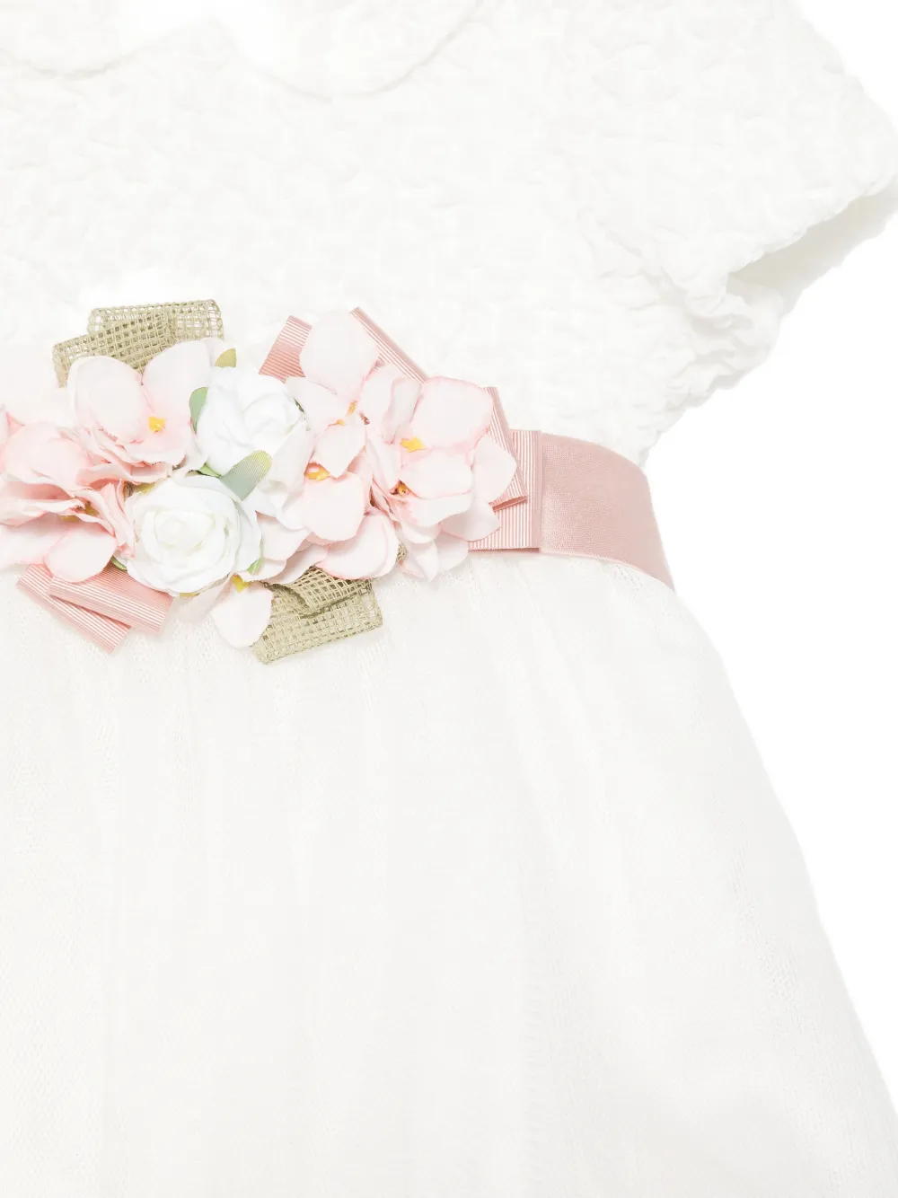 Colorichiari Jurk met Peter Pan-kraag en bloemen Wit
