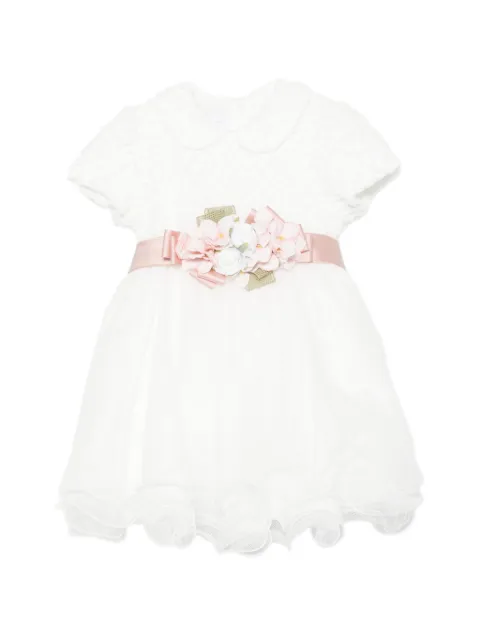 Colorichiari Vestido com gola Peter Pan e aplicação floral
