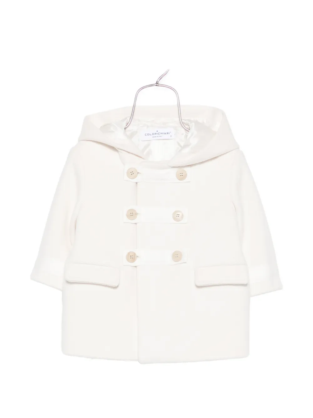 Colorichiari double-breasted hooded coat - Nude