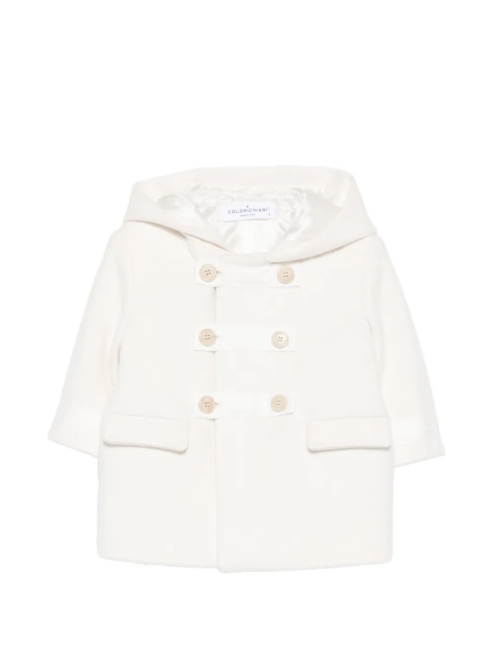 Colorichiari double-breasted hooded coat - Toni neutri