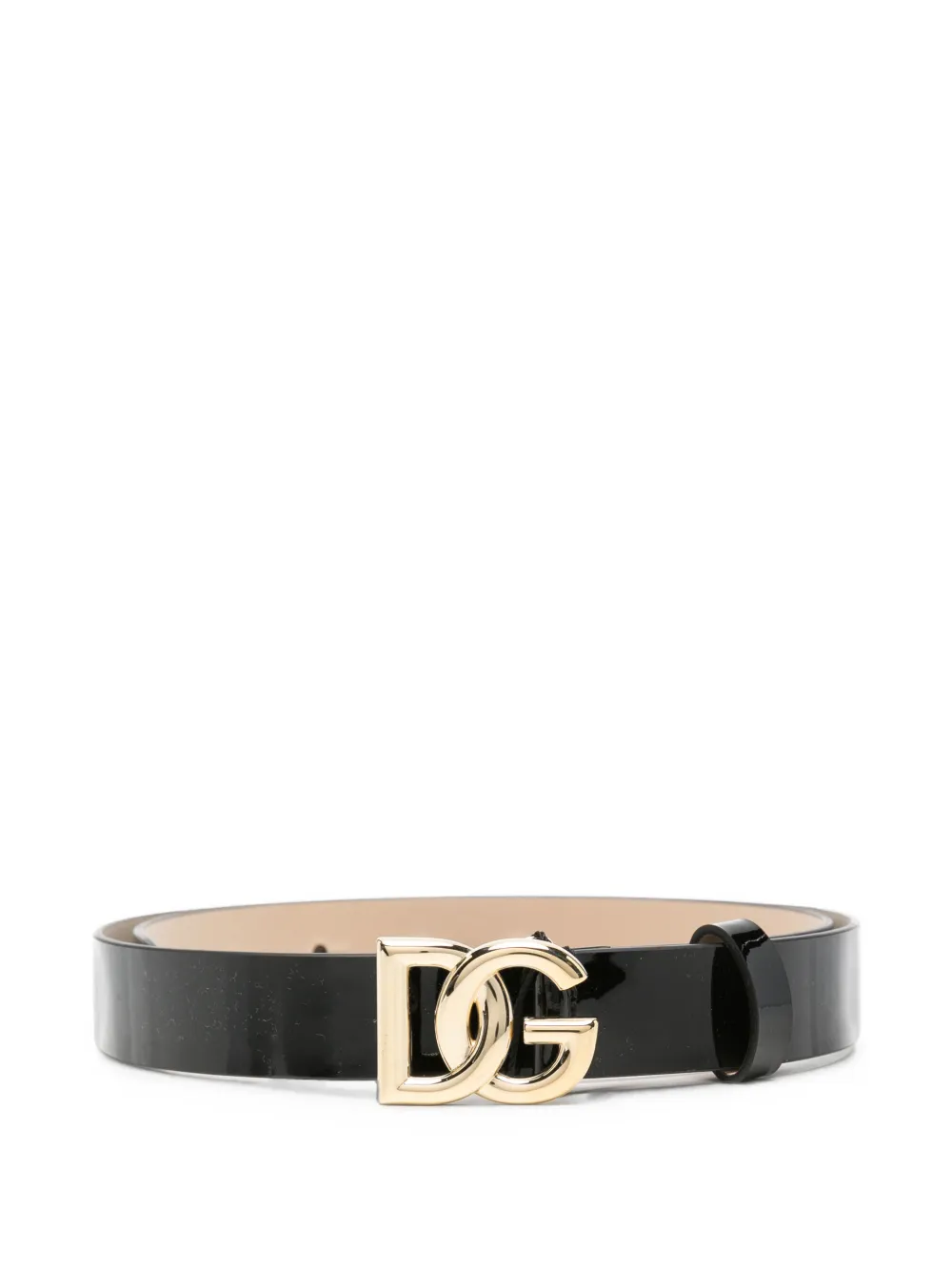 Dolce & Gabbana Kids DG-logo patent leather belt - Nero