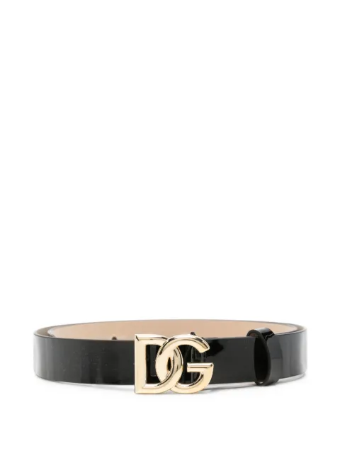 Dolce & Gabbana Kids DG-logo patent leather belt