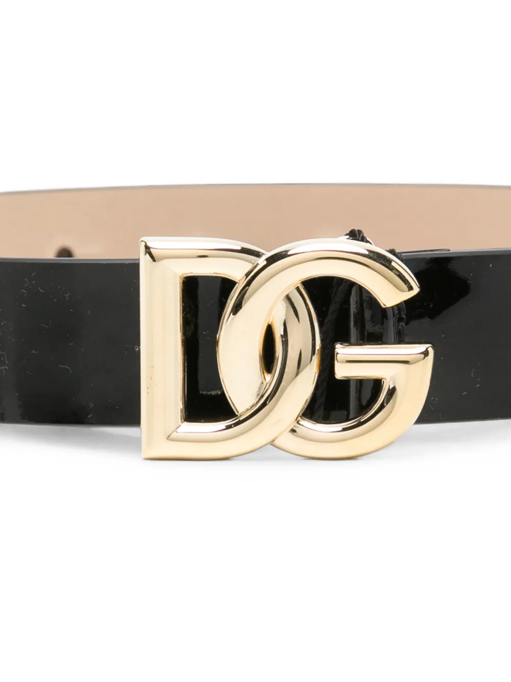 Dolce & Gabbana Kids Lakleren riem met logo Zwart