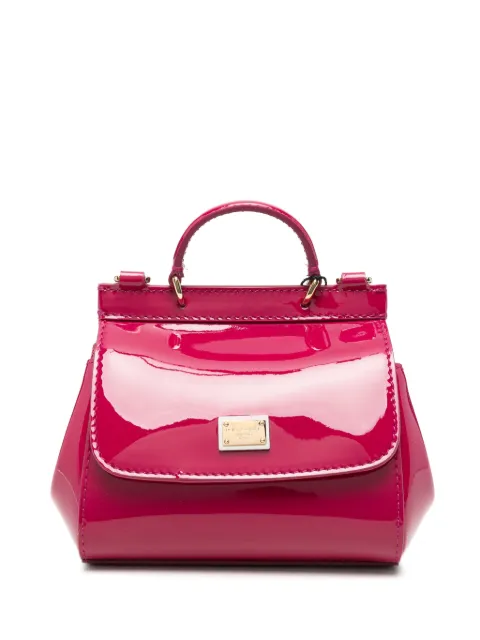 Dolce & Gabbana Kids logo-plaque leather tote bag