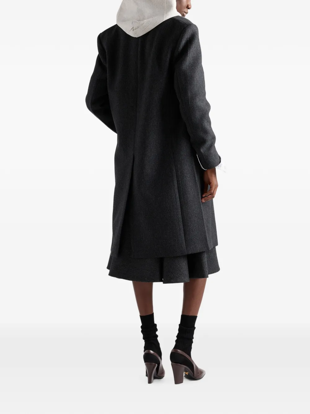 Prada Wollen midi-rok Grijs