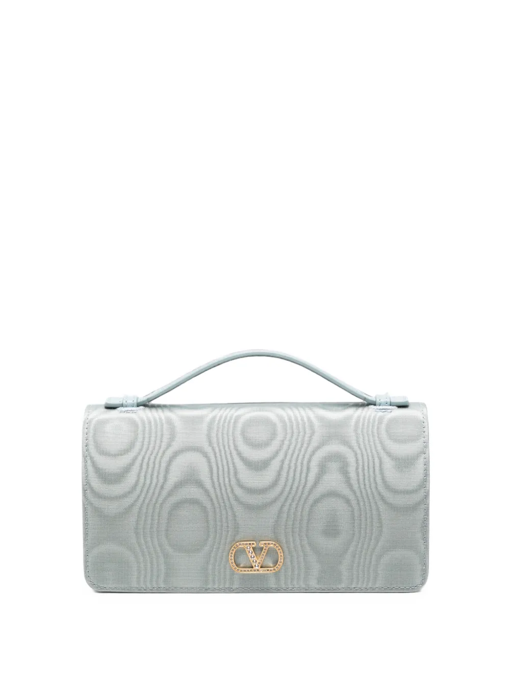 Valentino Garavani Clutch con placca logo - Blu