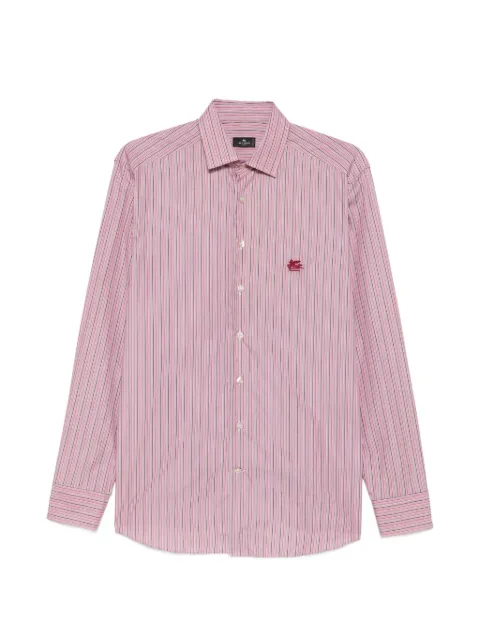 ETRO striped embroidered-Pegasus shirt