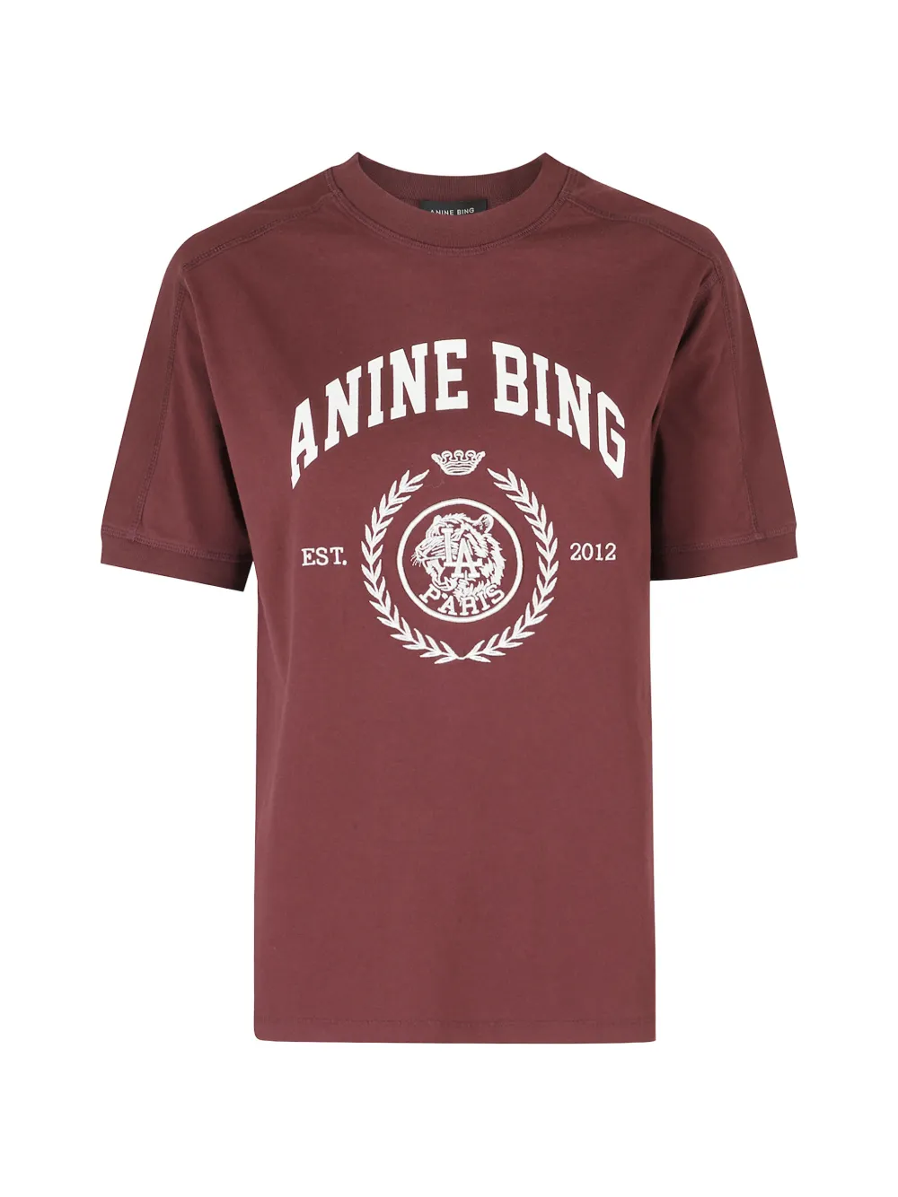 ANINE BING Jaylin collegiate logo-print T-shirt Rood