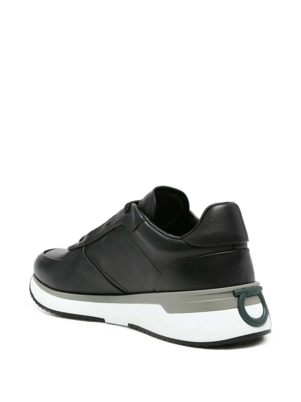 Ferragamo Gancini logo-plaque sneakers Zwart